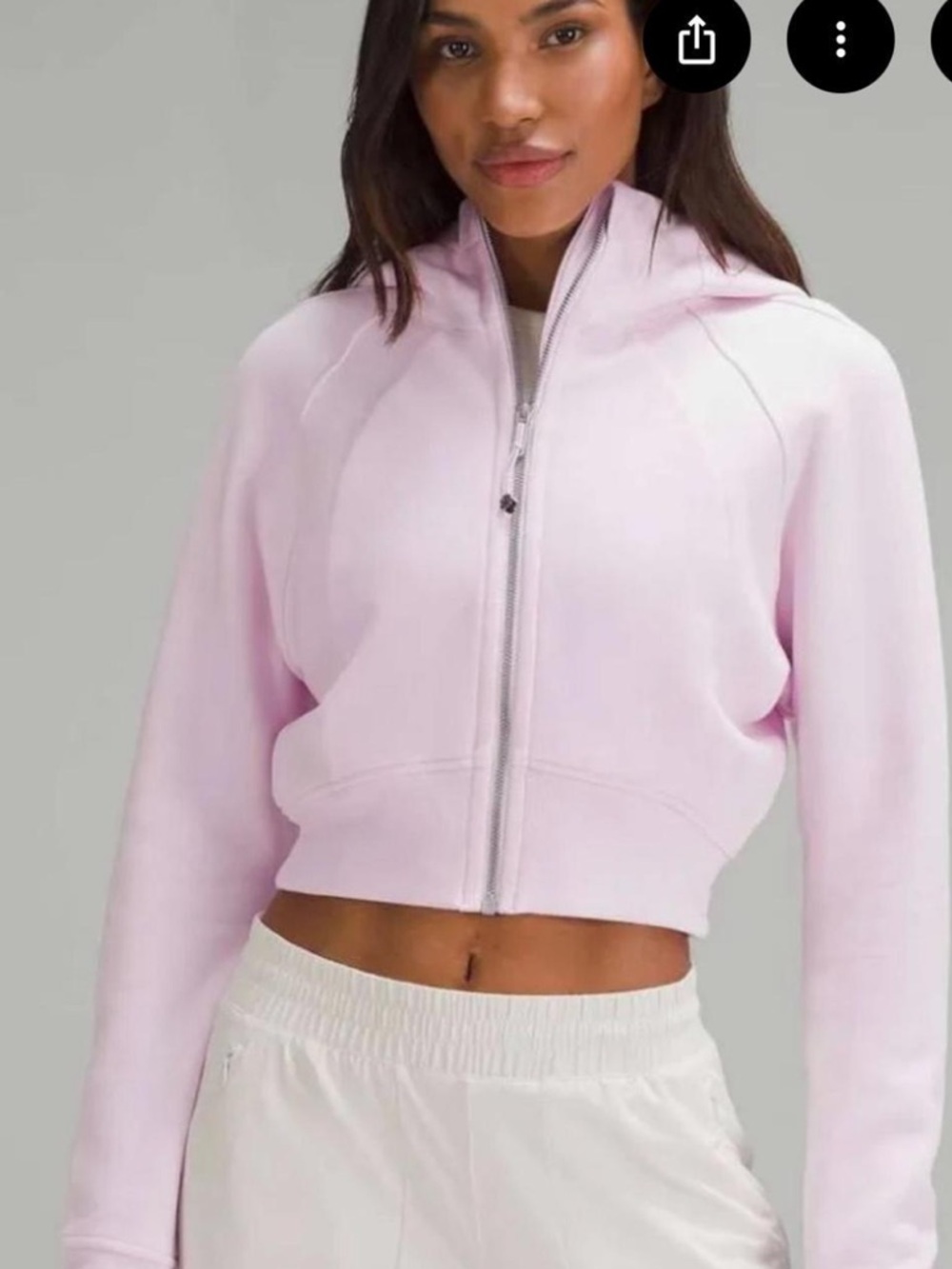 lululemon Scuba Full-Zip Cropped Hoodie pink